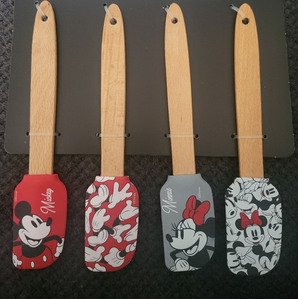 Disney 4 Pack Classic Mickey and Minnie Mouse Silicone Spatulas